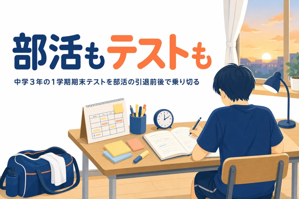 中学3年の1学期期末テストを部活の引退前後で点を落とさずに乗り切る方法を解説する記事のアイキャッチ