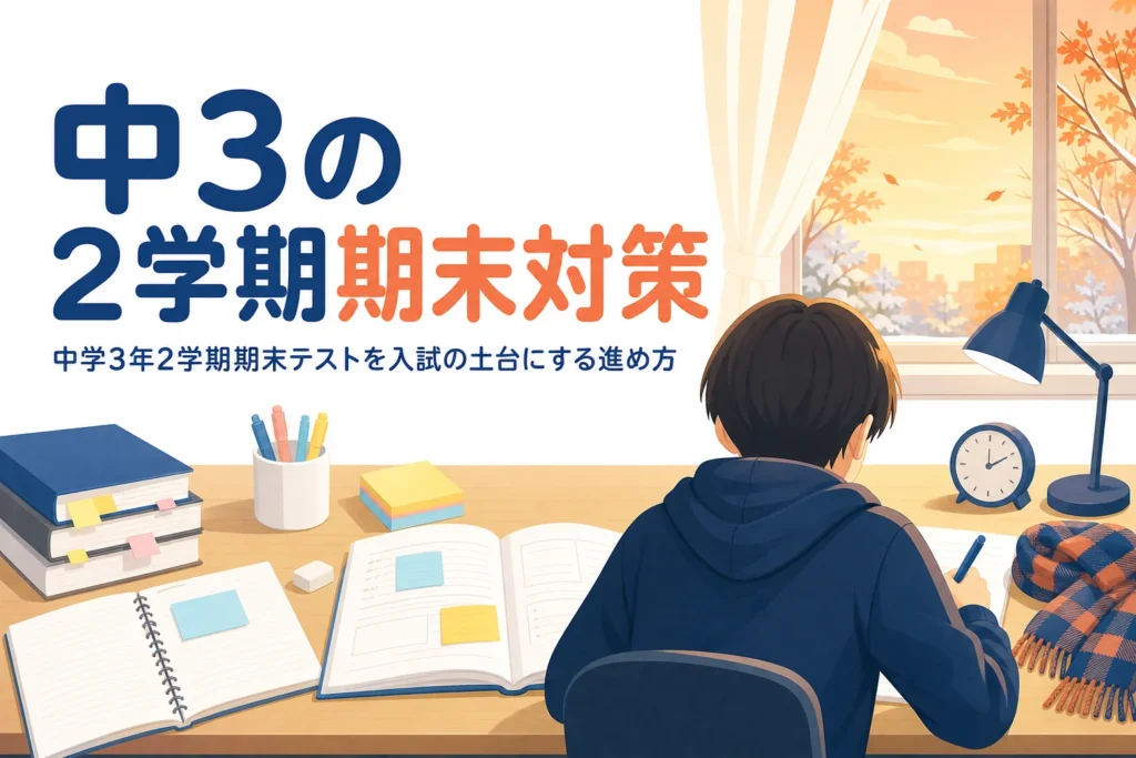 中学3年2学期期末テストの対策を、受験勉強との両立の視点で解説する記事のアイキャッチ
