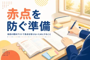 高校の期末テストで赤点を取らないために、学校のルールの確かめ方と科目別の守り方を解説する記事のアイキャッチ