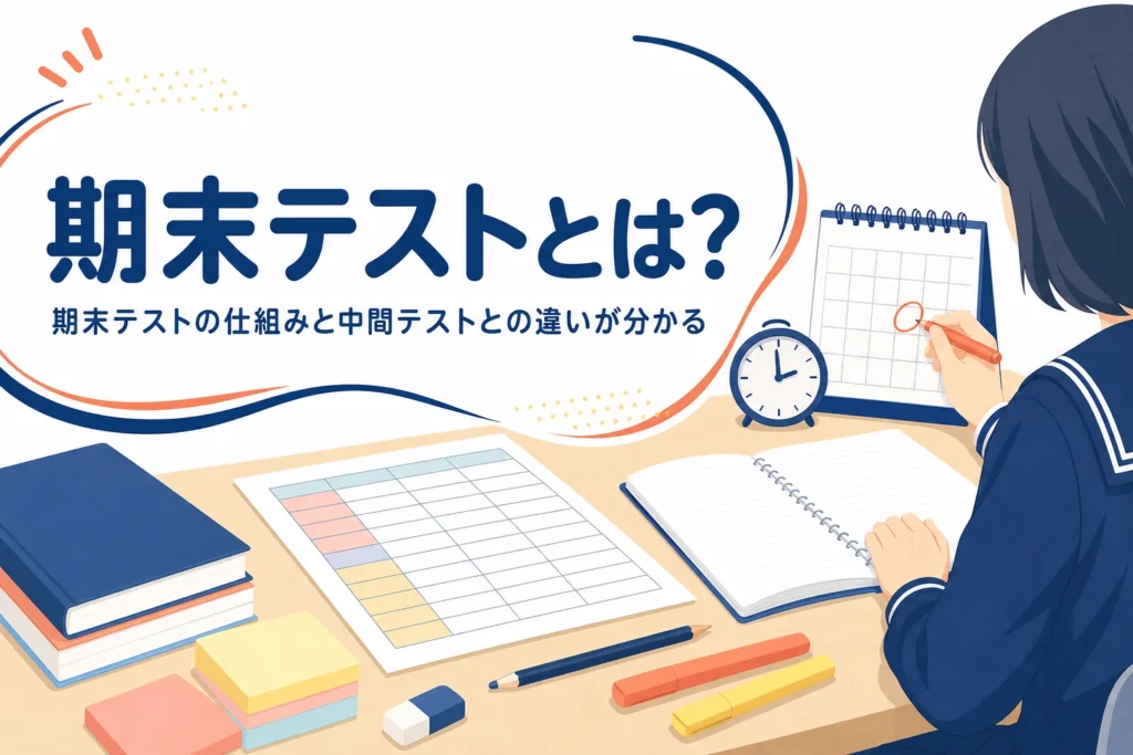 期末テストとは何か、中間テストとの違いと時期をやさしく解説する記事のアイキャッチ